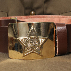 Soldat soviétique ceinture militaire boucle dorée