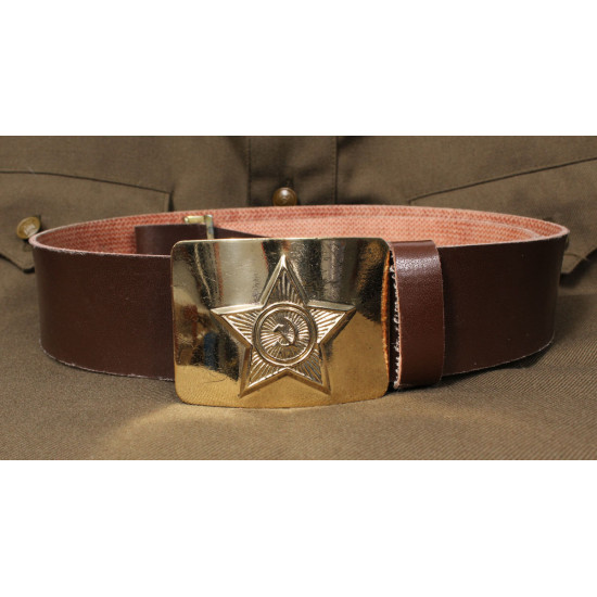 Soldat soviétique ceinture militaire boucle dorée