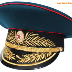 Chapeau à visière général d'artillerie militaire soviétique, couvre-chef de l'armée rouge de l'urss