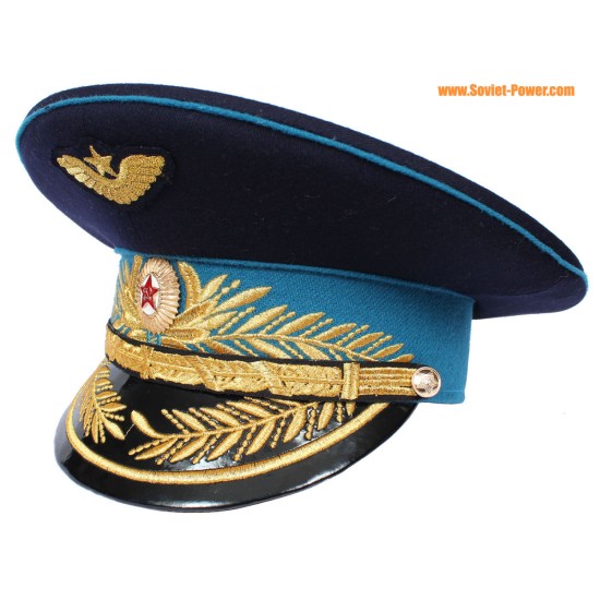 Russe / soviétique Air Force General bouchon visière bleue