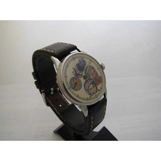 Reloj de pulsera ruso SPACE transparente MOLNIYA Gagarin & Tereshkova