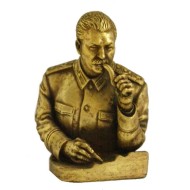 Joseph Stalin con pipa busto de bronce ruso