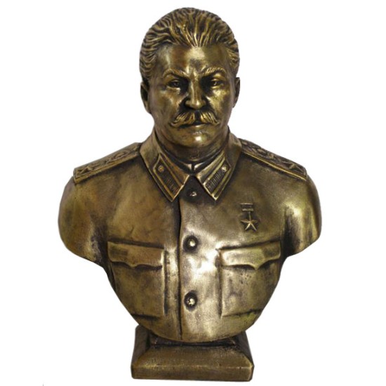 Hohe russische sowjetische Bronzebüste von Joseph Stalin
