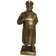 BIG bronze figurine Soviet bust of Joseph Stalin