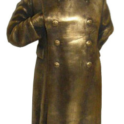 Grande figurine en bronze Buste soviétique de Joseph Staline