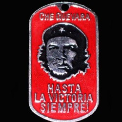 Etiqueta del perro Che Guevara "Hasta la Victoria Siempre"