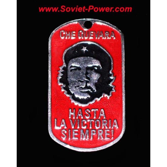 Etiqueta del perro Che Guevara "Hasta la Victoria Siempre"