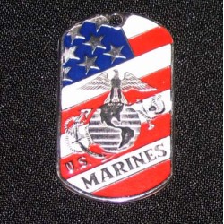 US dog tag métallique militaire "MARINES americaines"