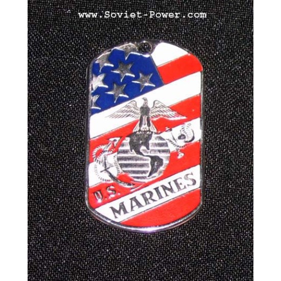 US dog tag métallique militaire "MARINES americaines"