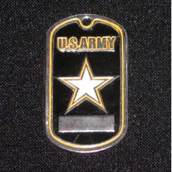 USA Soldier Military Metal Name Tag U.S. ARMY (Black)