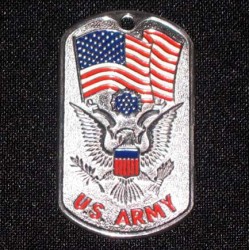 USA Soldier Military Metal Dog Tag U.S. ARMY (Silver)