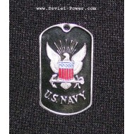 Soldat américain tag militaire Nom Métal chien US MARINE (Noir)
