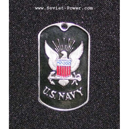 USA Soldier Military Metal Dog Tag U.S. NAVY (Black) 