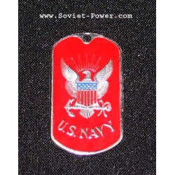 US-Soldat Militärmetall Hundemarke US-MARINE (rot)