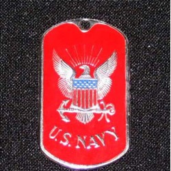 US Soldato Militare Dog Tag marina americana (rosso)