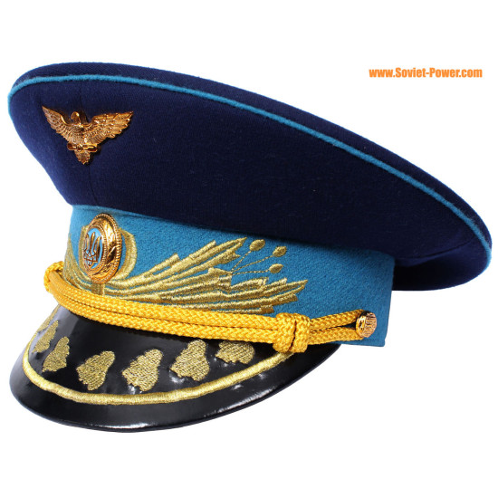 Armée de l'air Ukraine généraux bleu visière chapeau