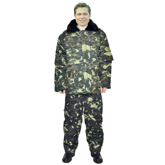 毛皮の襟付きウクライナ軍ATO迷彩冬の制服