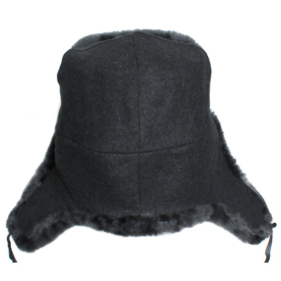 Sombrero de piel gris Oficiales soviéticos Ejército rojo Sombrero ushanka de invierno con orejeras