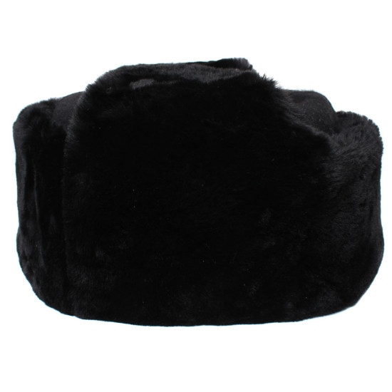 Soviet marines black warm Ushanka winter fur hat