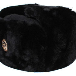 Soviet marines black warm Ushanka winter fur hat