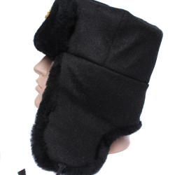 Soviet warm BLACK USHANKA Navy winter hat