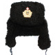 Soviet navy officers winter black astrakhan fur and leather ushanka hat