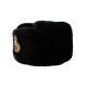Leather Ushanka winter hat from Soviet Navy Fleet