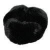 Ushankaロシアスタイルの黒い毛皮の冬の帽子と耳のフラップウサギ