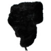 Sombrero de invierno de piel de conejo negro estilo soviético Ushanka con orejeras