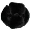 Ushanka Russian style black fur winter hat with rabbit ear flaps
