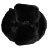 Sombrero de invierno de piel de conejo negro estilo soviético Ushanka con orejeras