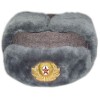 ソ連冬の毛皮の警官灰色のロシアのオーバーコート
