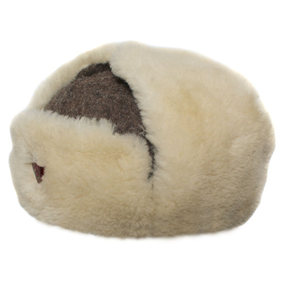 Authentic Russian White Ushanka Hat – Faux Fur With Soviet Red Army Badge – Men’s