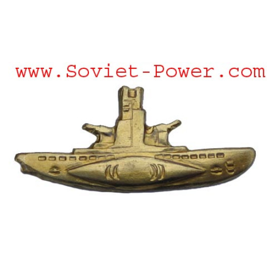 Soviet Golden SUBMARINE COMMANDER Metal BADGE Navy USSR Soviet Golden SUBMARINE COMMANDER Metal BADGE Navy USSR