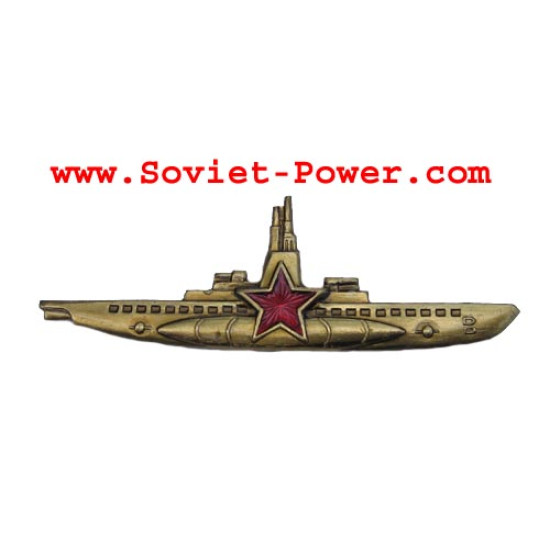 Soviet Golden SUBMARINE COMMANDER Naval badge Navy USSR
