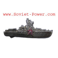 BADGE COMMANDEUR DE BATEAUX DE SURFACE Argent Argent Soviétique Flotte navale