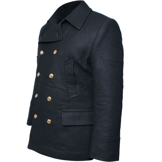 Soviet Navy sailors coat black Naval fleet warm Winter Pea Jacket