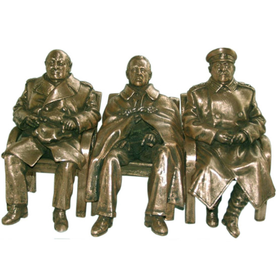 "Die Große Drei" Konferenz Bronze von Stalin, Roosevelt & Churchill