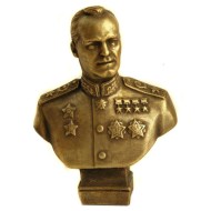 Busto sovietico in bronzo russo del maresciallo Zhukov