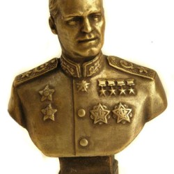 Russian bronze soviet bust of Marshall Zhukov