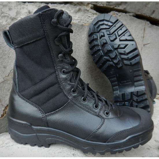Airsoft tactical boots G.R.O.M. black leather