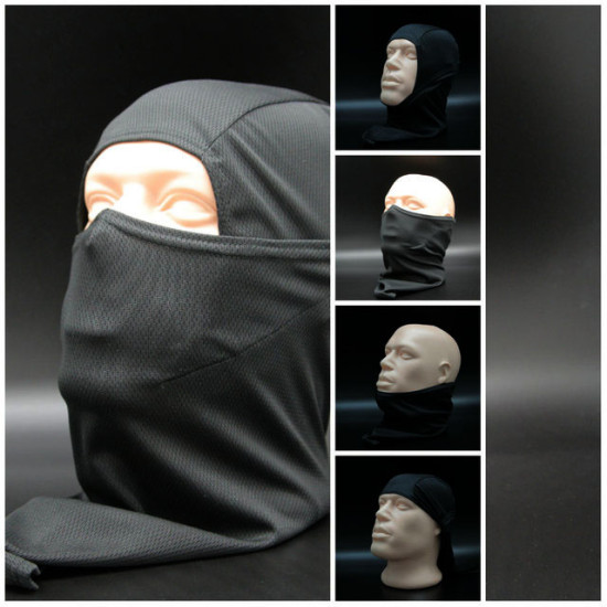 Máscara de bufanda negra hecha a mano / Negro Balaclava para