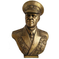 Grande busto sovietico in bronzo del maresciallo Zhukov