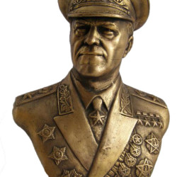 Grande busto sovietico in bronzo del maresciallo Zhukov