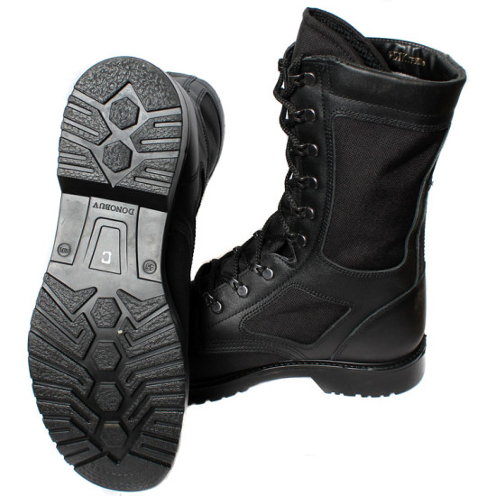 Bottes Airsoft en cuir noir Bottines hautes tactiques Soecial forces chaussures