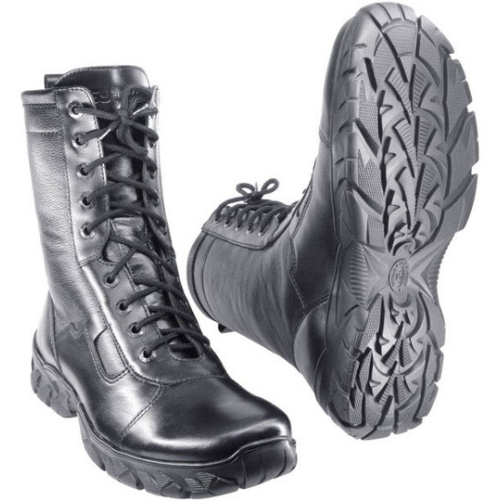 Black leather high Airsoft winter boots EXTREME
