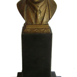 Busto di Lenin in bronzo su supporto in metallo