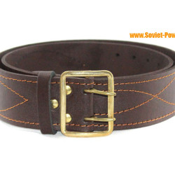 Ceinture large en cuir d'officier soviétique marron