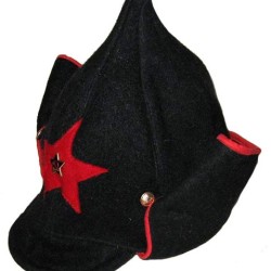 Soviet RKKA Red Army black hat BUDENOVKA long ears