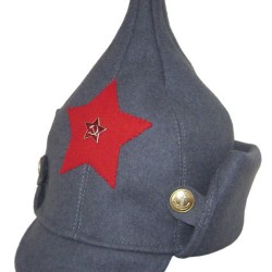 Red Army gray hat BUDENOVKA with long ears